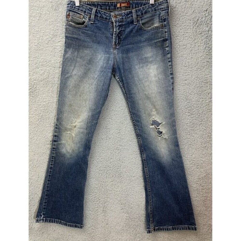 Vintage Y2K Low Rise Hipster Flare Leg Jeans LEI Juniors  Distressed size 11